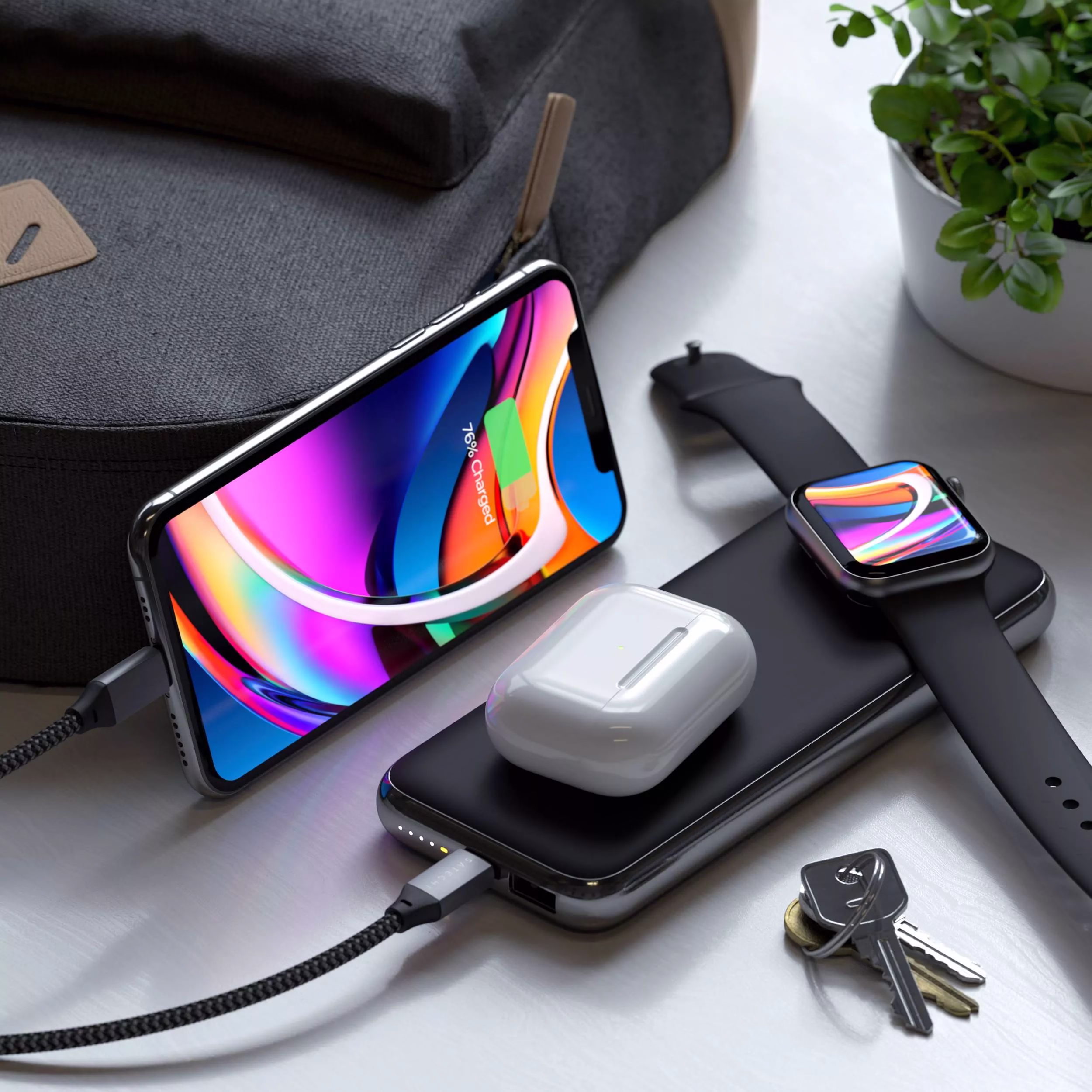 Портативна батарея Satechi Quatro Wireless Charger 10 000 mAh Space Gray - 2